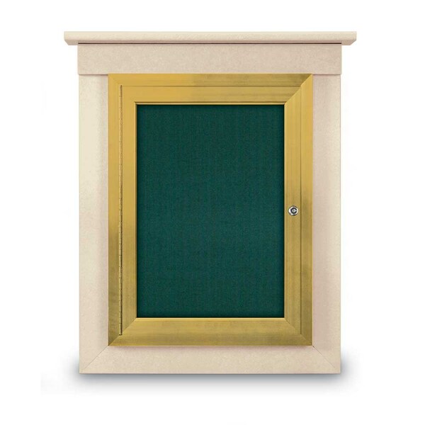 42"x32" 2-Door Enclosed Letterboard, White Vinyl/Cherry